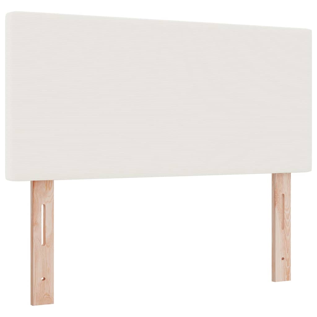 Boxspringbett Creme und Weiß 203 x 100 x 88 cm Cordstoff