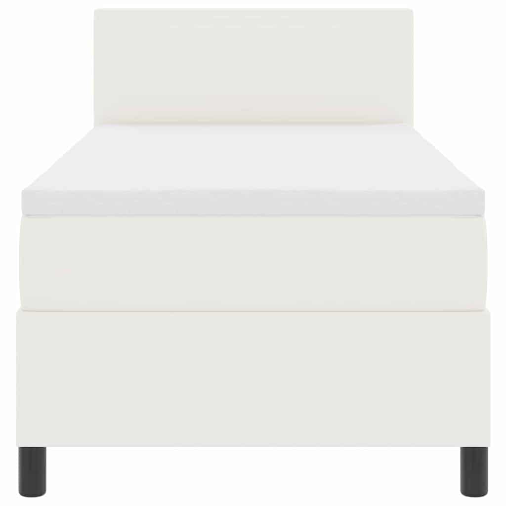 Boxspringbett Creme und Weiß 203 x 100 x 88 cm Cordstoff