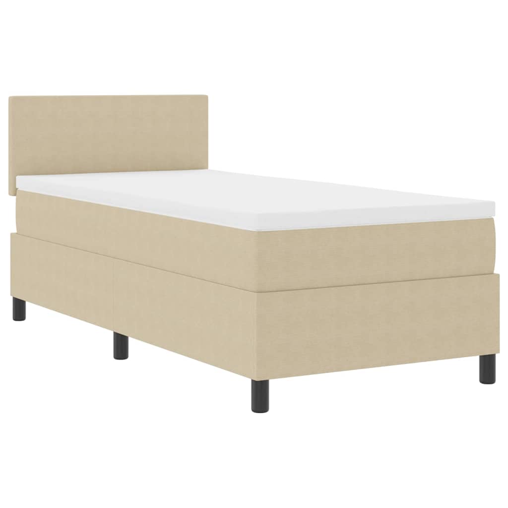 Boxspringbett Hellgrau und Weiß 203 x 100 x 88 cm Cordstoff