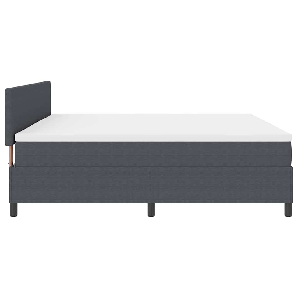 Boxspringbett Dunkelgrau und Weiß 203 x 200 x 88 cm Cordstoff