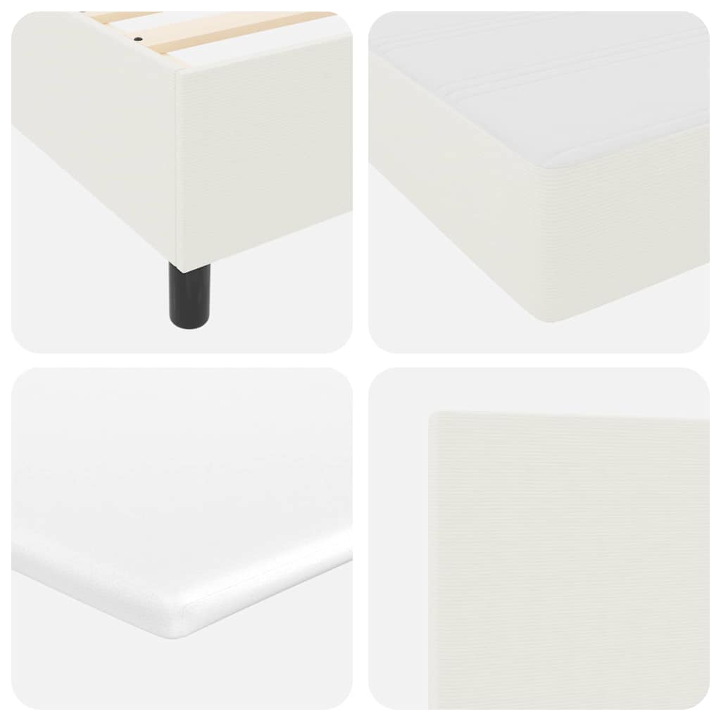 Boxspringbett Creme und Weiß 203 x 160 x 128 cm Cordstoff