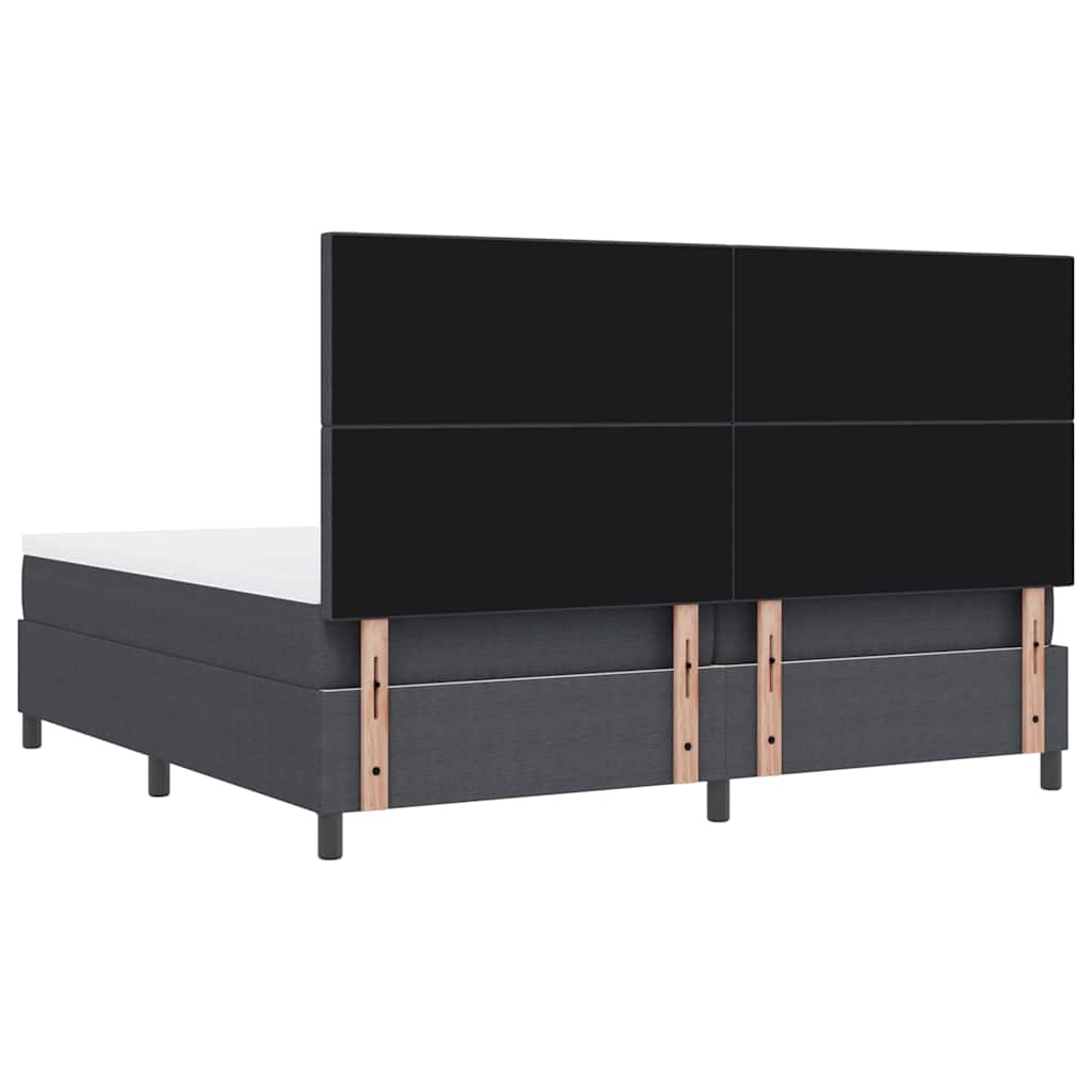 Boxspringbett Dunkelgrau und Weiß 203 x 200 x 128 cm Cordstoff