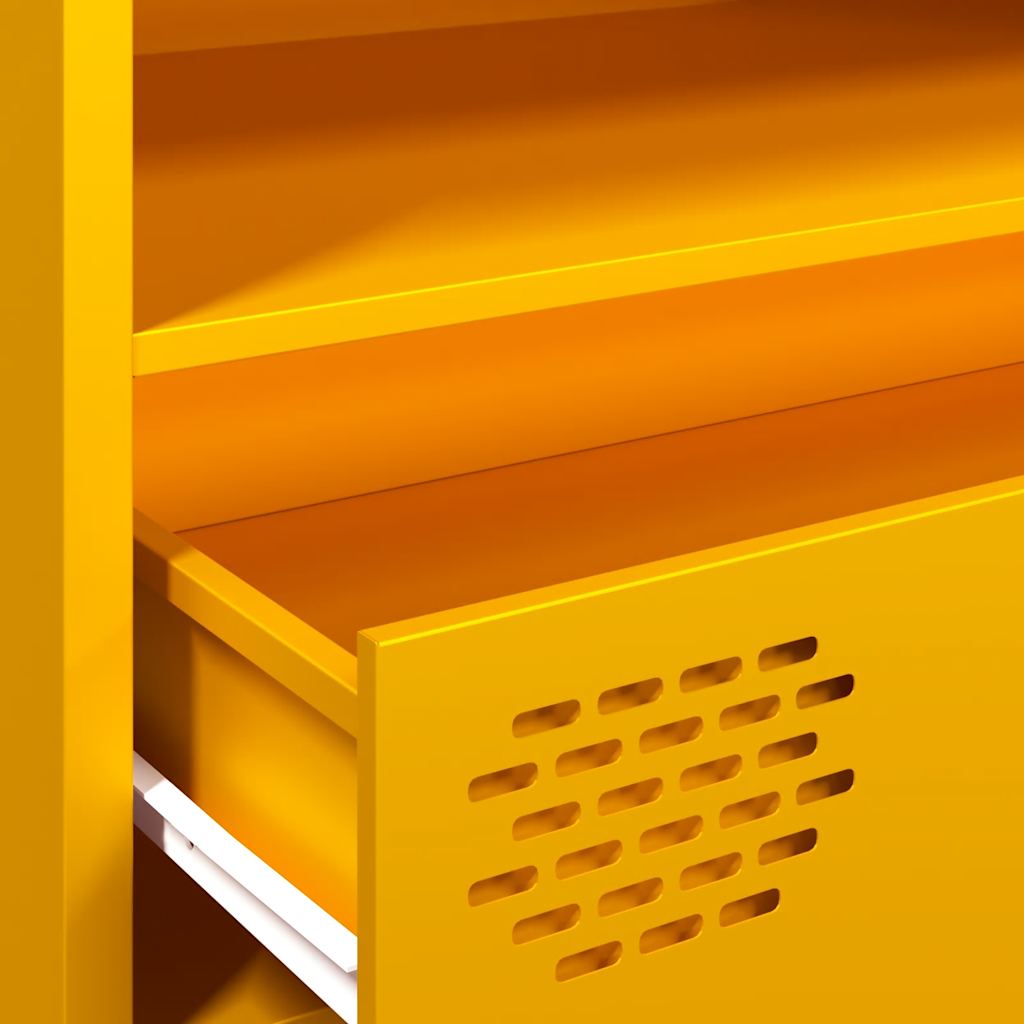 Meuble TV jaune moutarde 202x39x43,5 cm Acier laminé à froid
