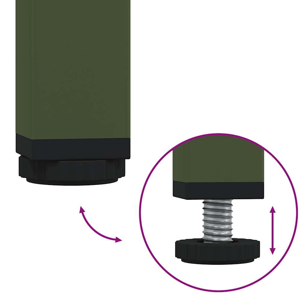 Meuble TV vert olive 202x39x43,5 cm Acier laminé à froid