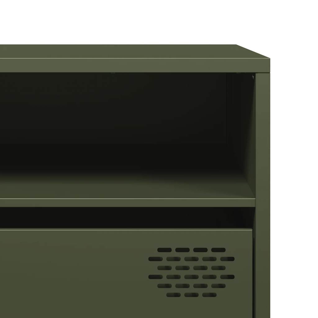 Meuble TV vert olive 202x39x43,5 cm Acier laminé à froid