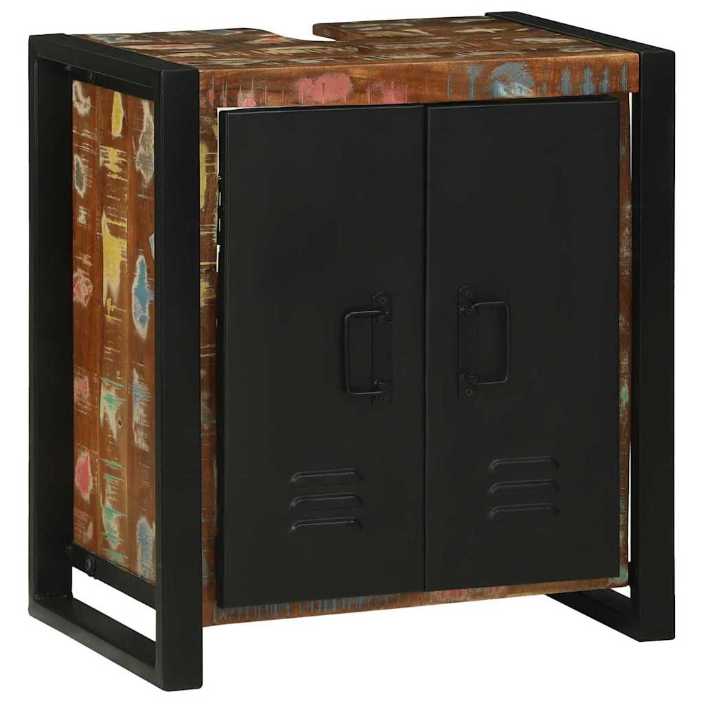 Badezimmermöbel Set mit Regal 2 pcs Braun recyceltes Massivholz