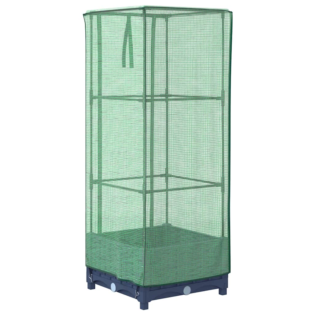 Hochbeet mit Gewächshaus-Aufsatz Rattan-Optik 40x40x123 cm