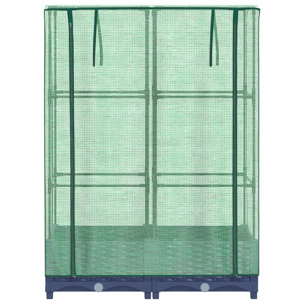 Hochbeet mit Gewächshaus-Aufsatz Rattan-Optik 80x40x123 cm