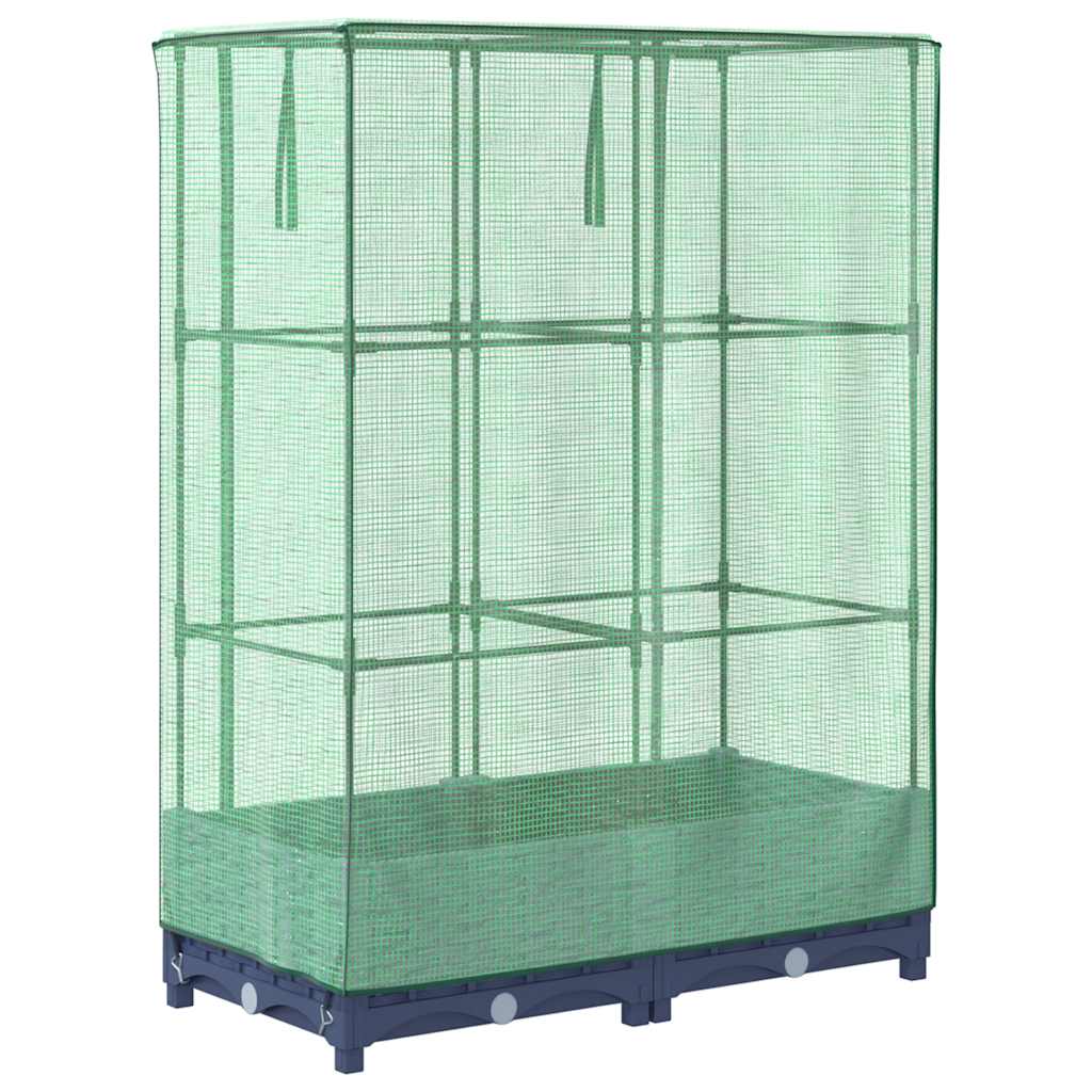 Hochbeet mit Gewächshaus-Aufsatz Rattan-Optik 80x40x123 cm