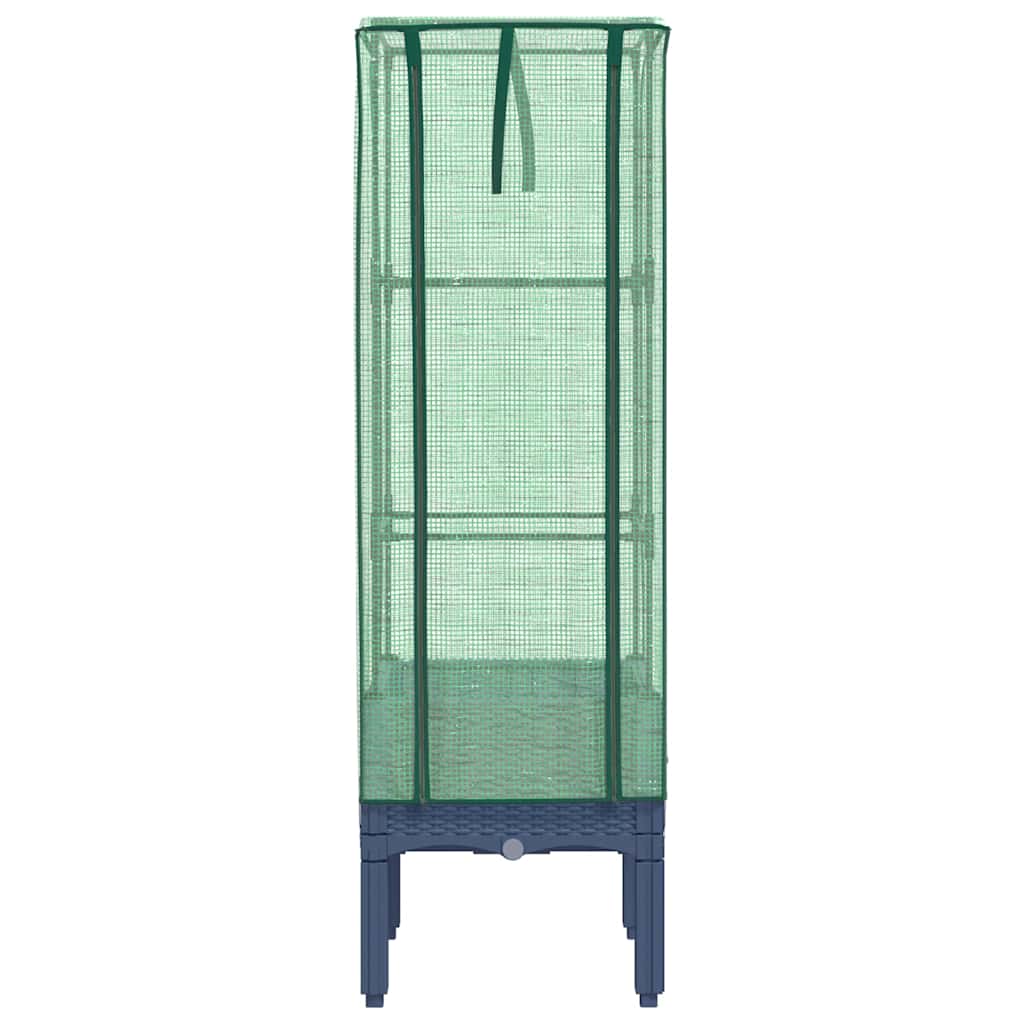 Hochbeet mit Gewächshaus-Aufsatz Rattan-Optik 40x40x140 cm