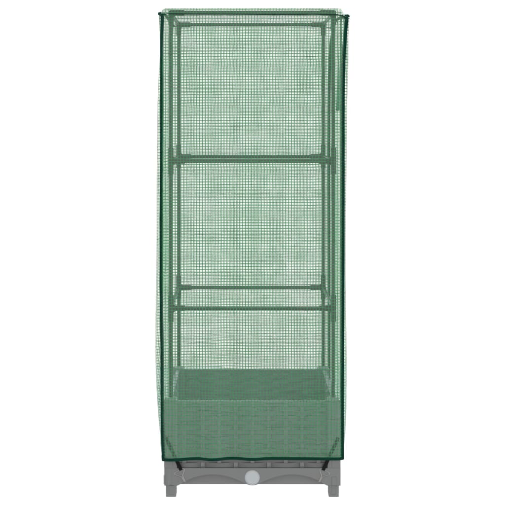 Hochbeet mit Gewächshaus-Aufsatz Rattan-Optik 40x40x123 cm