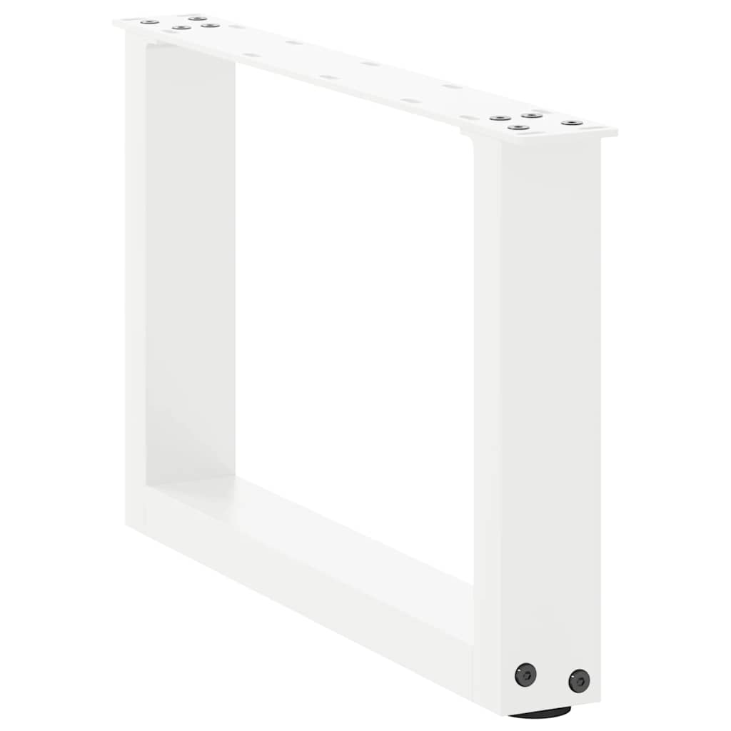 Pieds de table basse en U, 2 pièces, blanc, 50 x 30-31 cm, acier