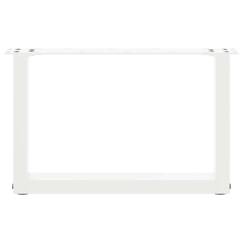Pieds de table basse en U, 2 pièces, blanc, 50 x 30-31 cm, acier