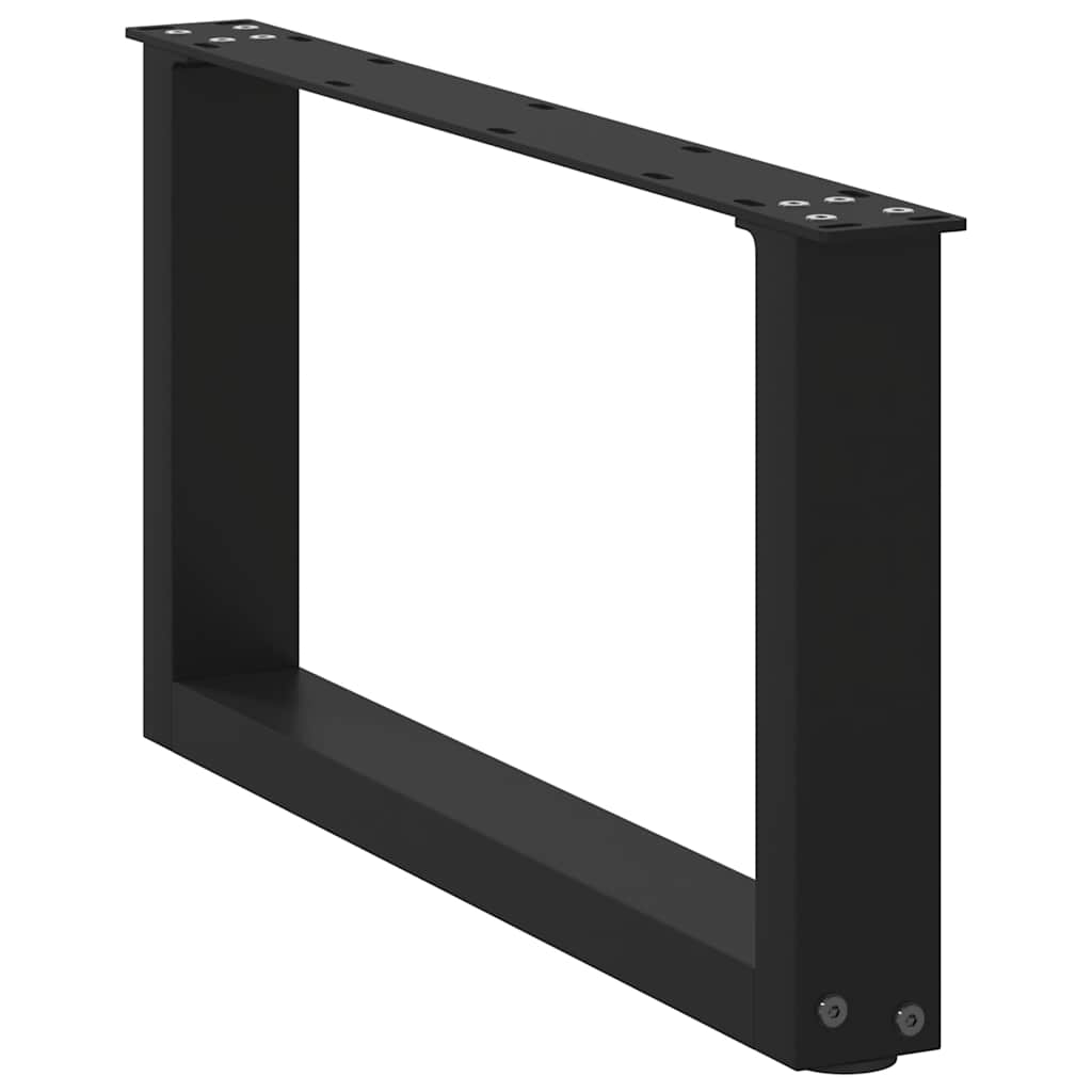 Pieds de table basse en U, 2 pièces, noir, 60 x 30-31 cm, acier