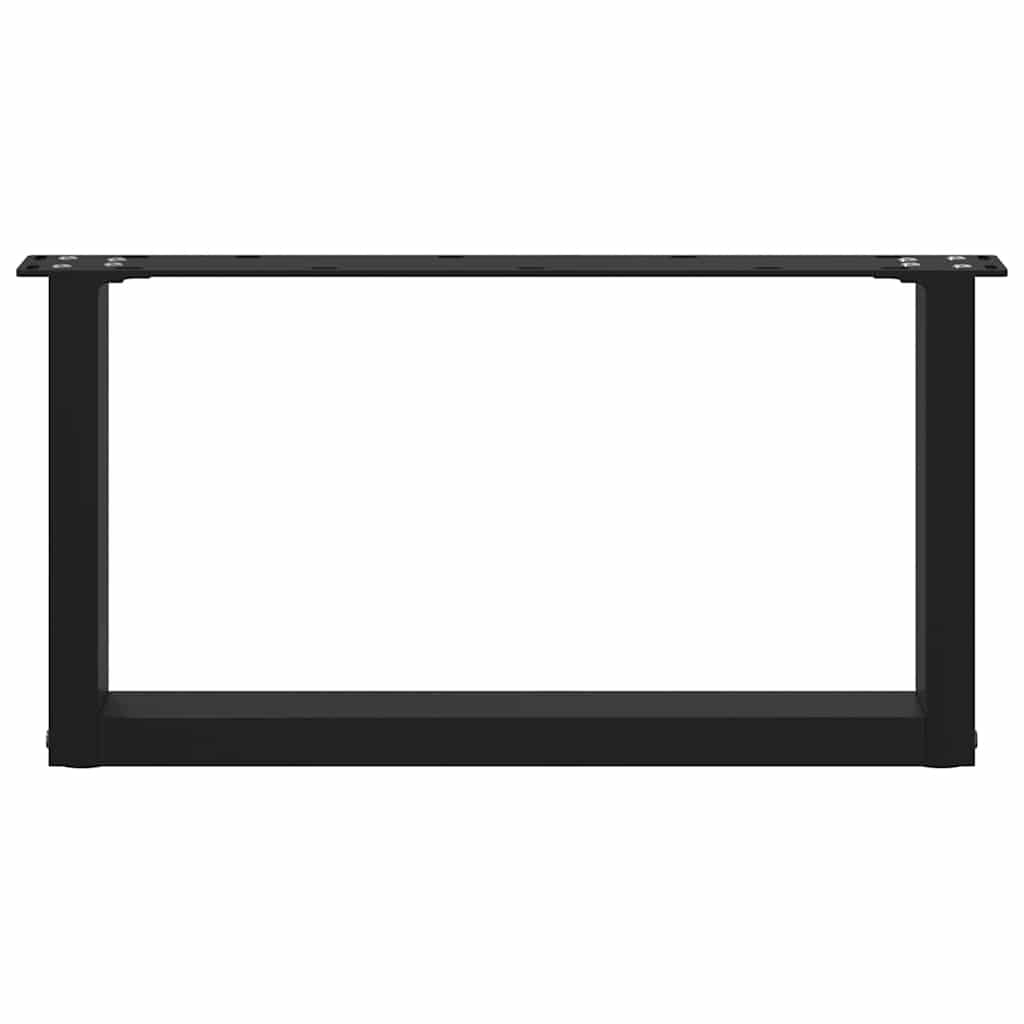 Pieds de table basse en U, 2 pièces, noir, 60 x 30-31 cm, acier