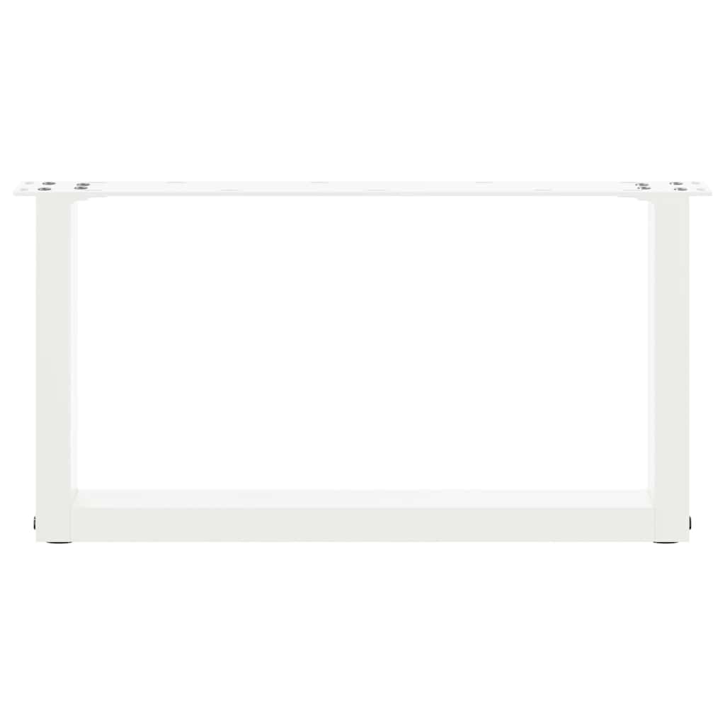 Pieds de table basse en U, 2 pièces, blanc, 60 x 30-31 cm, acier
