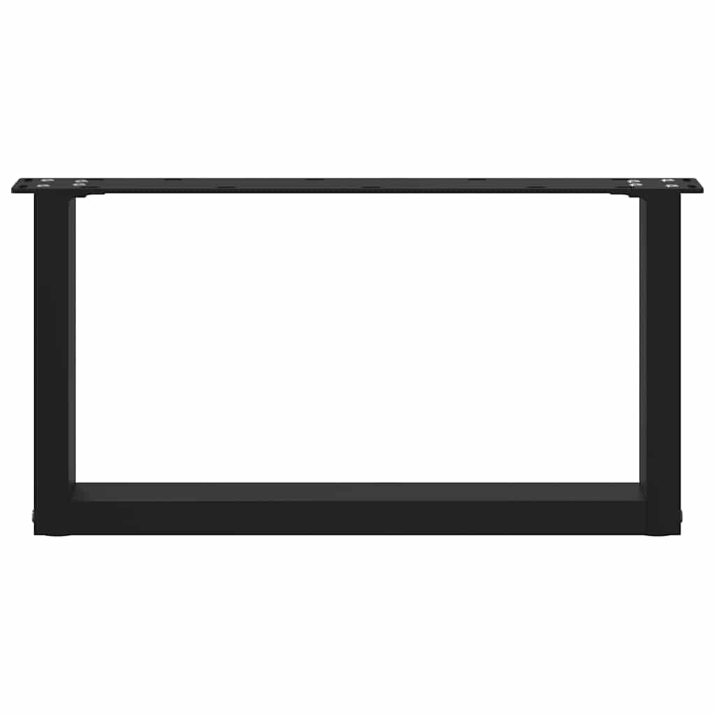 Pieds de table basse en U, 2 pièces, noir, 70 x 30-31 cm, acier