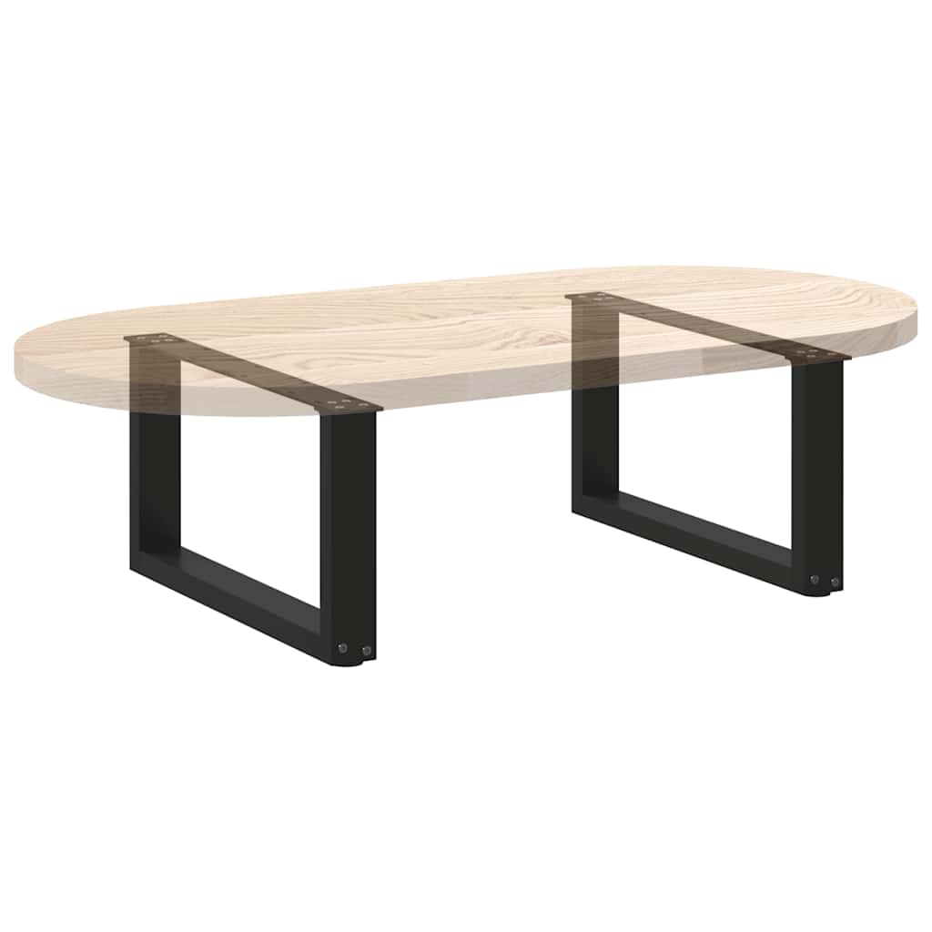 Pieds de table basse en U, 2 pièces, noir, 70 x 30-31 cm, acier