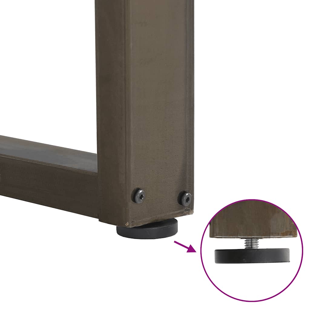 Pieds de table basse en U, 2 pièces, acier naturel, 70 x (30-31) cm