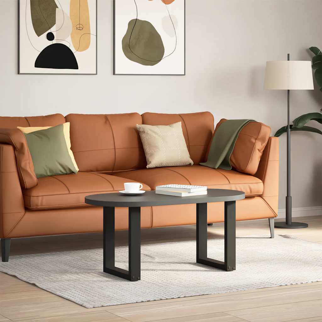 Pieds de table basse en U, 2 pièces, noir, 38 x 42-43 cm, acier