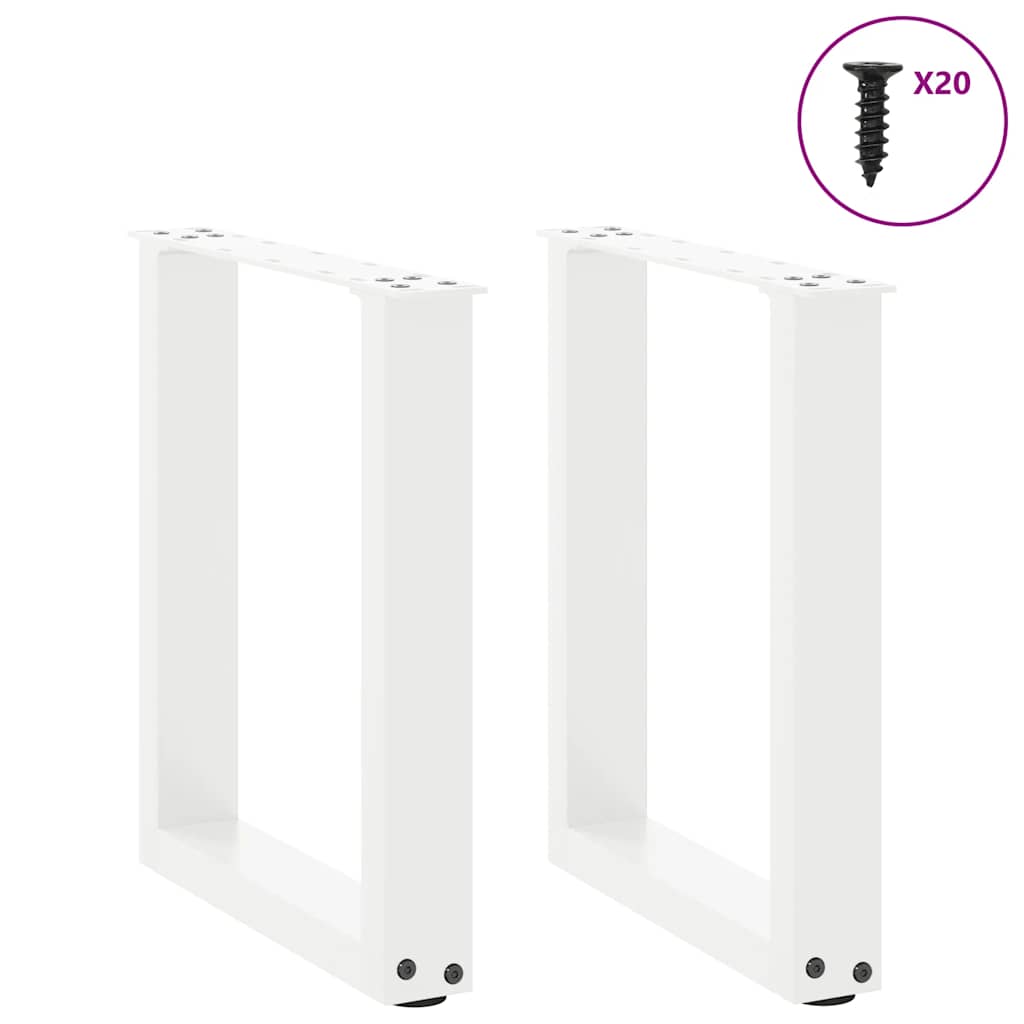 Couchtischbeine U-Form 2 Stk. Weiß 38x(42-43) cm Stahl