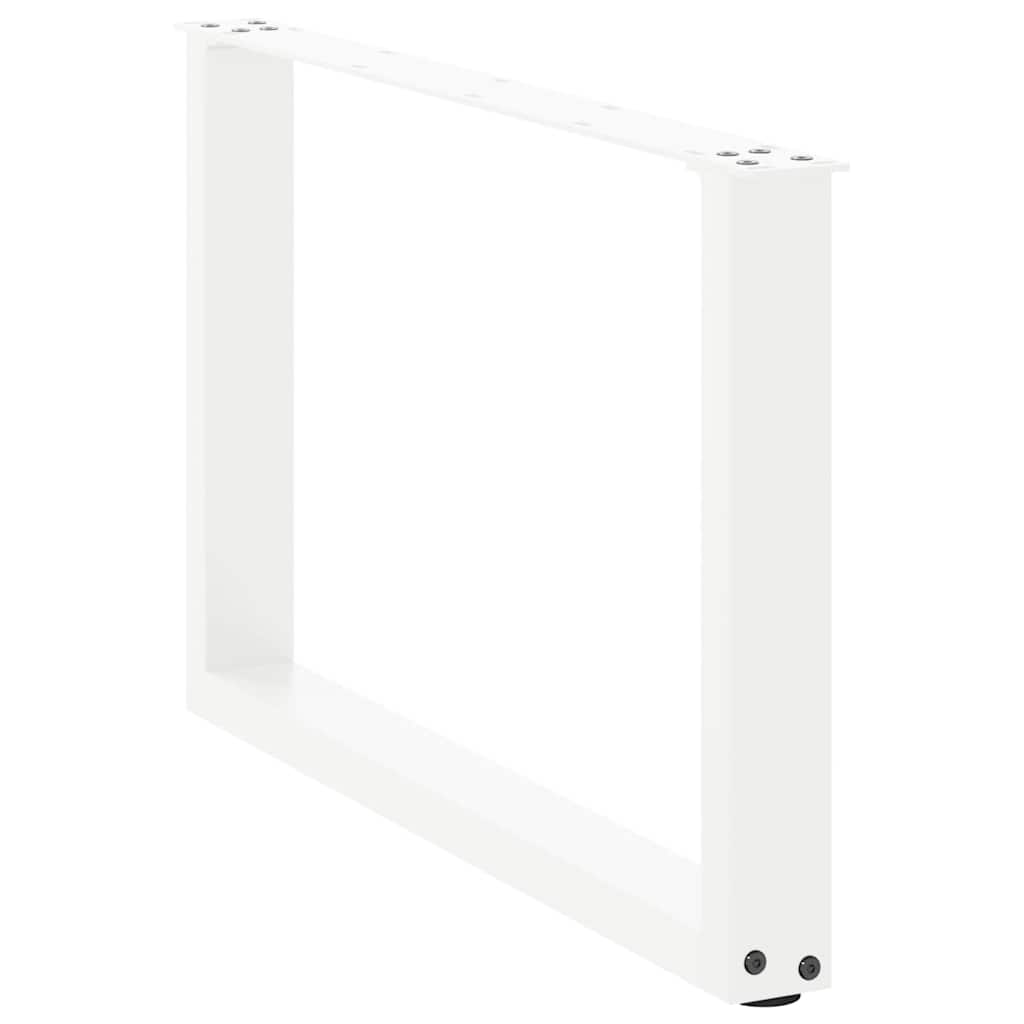 Pieds de table basse en U, 2 pièces, blanc, 60 x 42-43 cm, acier