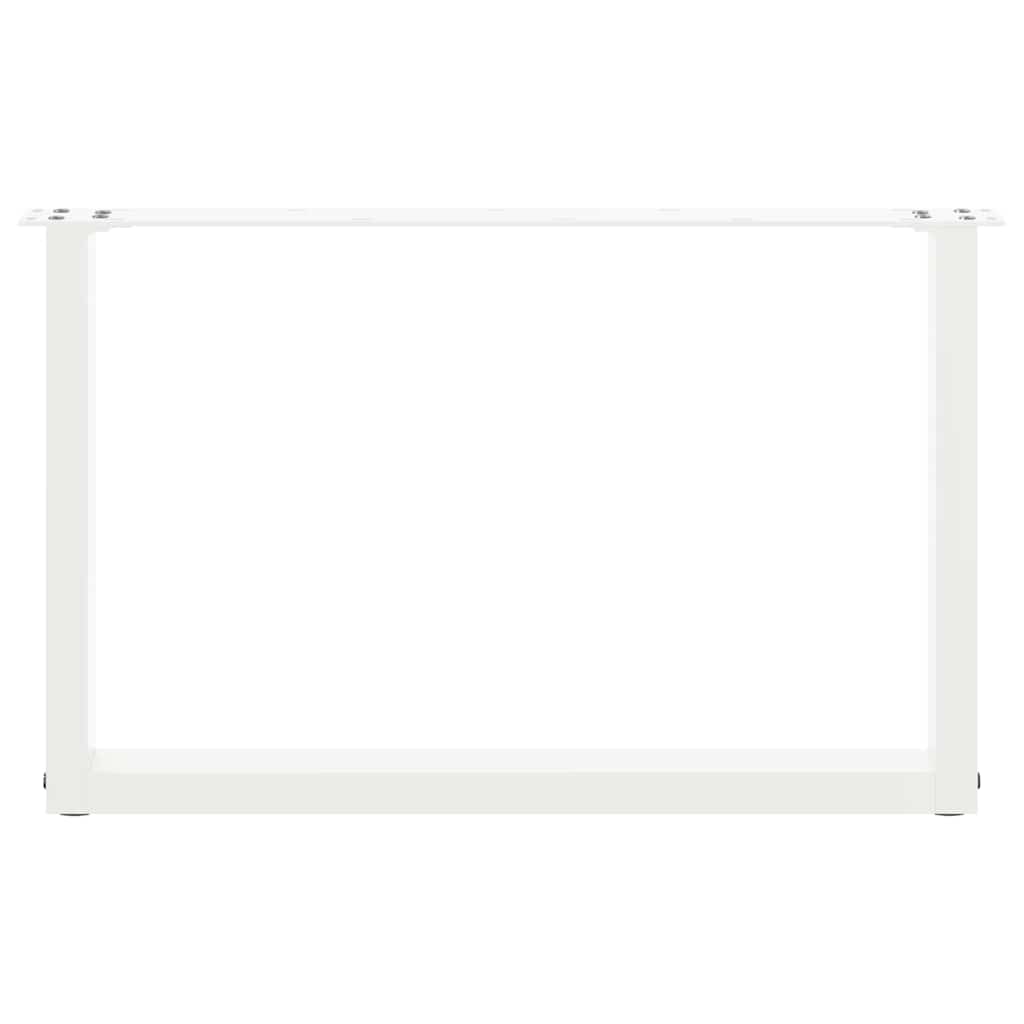 Pieds de table basse en U, 2 pièces, blanc, 60 x 42-43 cm, acier