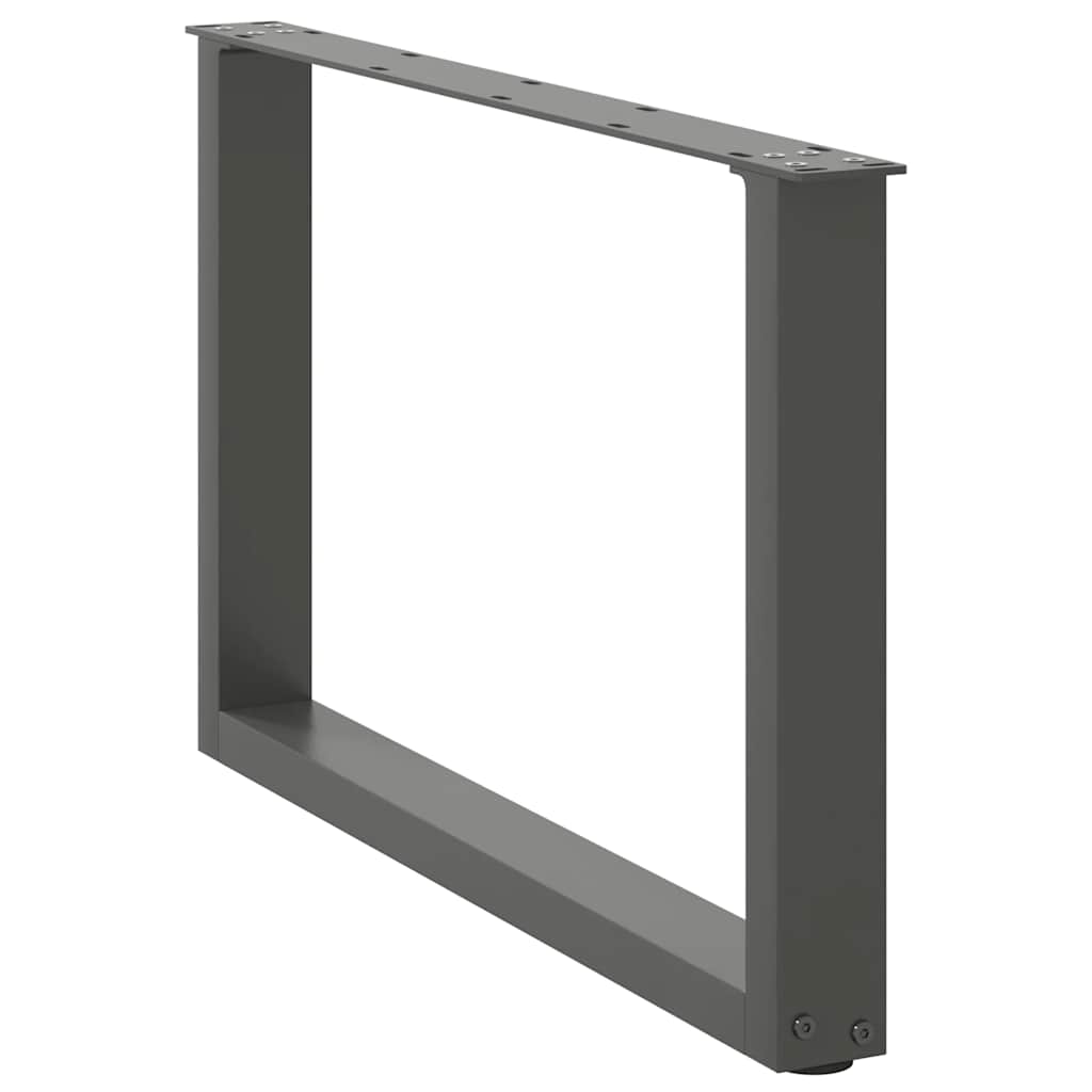 Pieds de table basse en U, 2 pièces, anthracite, 60 x 42-43 cm, acier