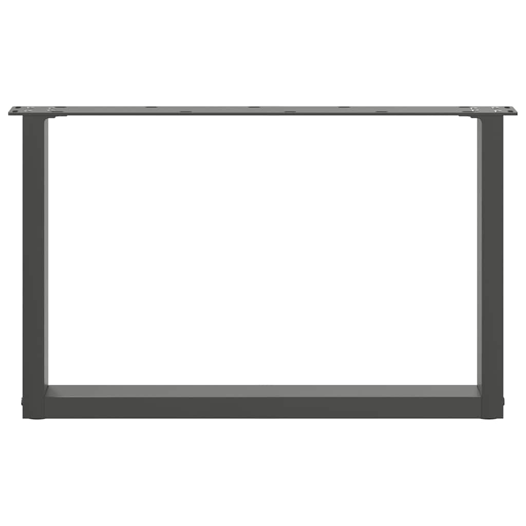 Pieds de table basse en U, 2 pièces, anthracite, 60 x 42-43 cm, acier