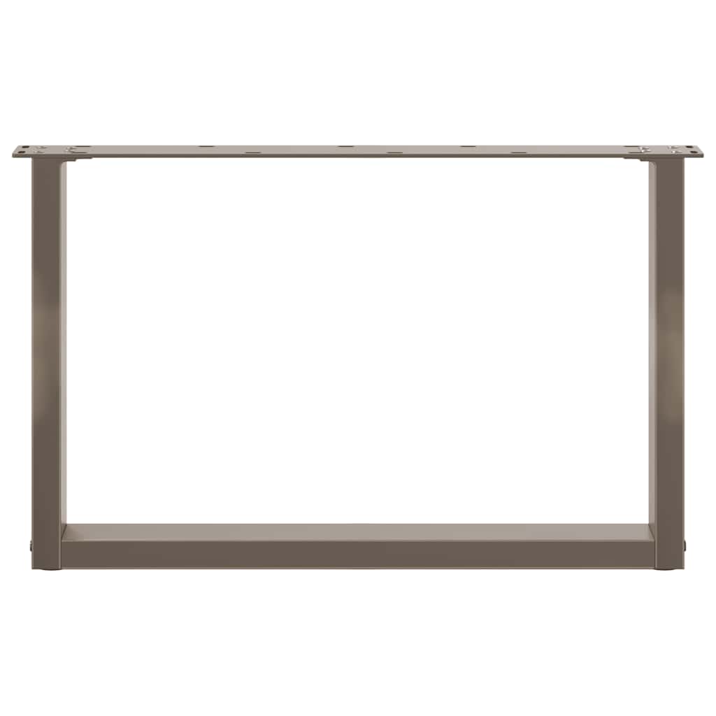 Pieds de table basse en U, 2 pièces, acier naturel, 60 x (42-43) cm