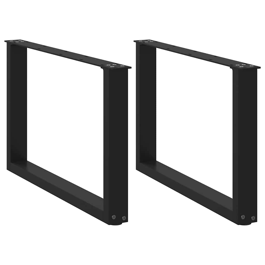 Pieds de table basse en U, 2 pièces, noir, 70 x 42-43 cm, acier