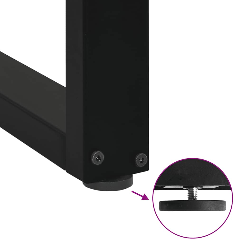 Pieds de table basse en U, 2 pièces, noir, 70 x 42-43 cm, acier