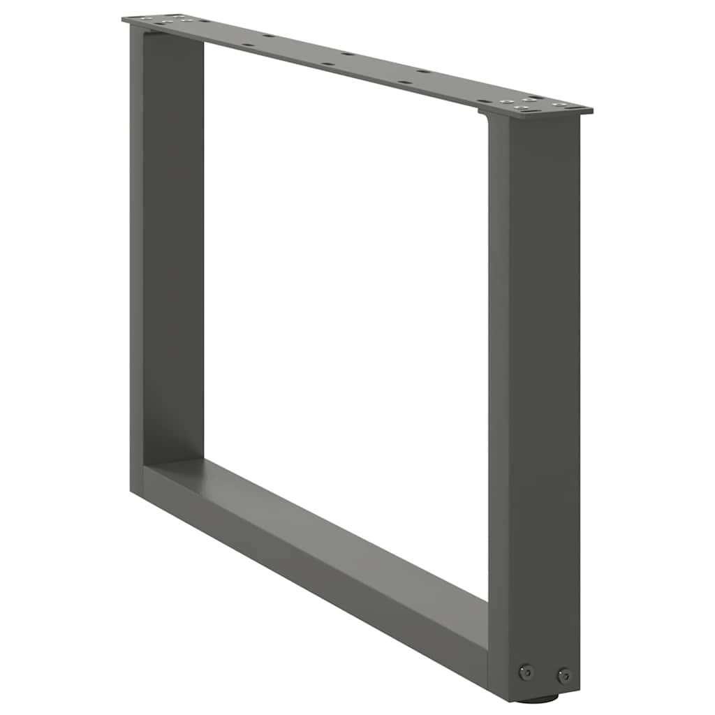 Pieds de table basse en U, 2 pièces, anthracite, 70 x (42-43) cm, acier