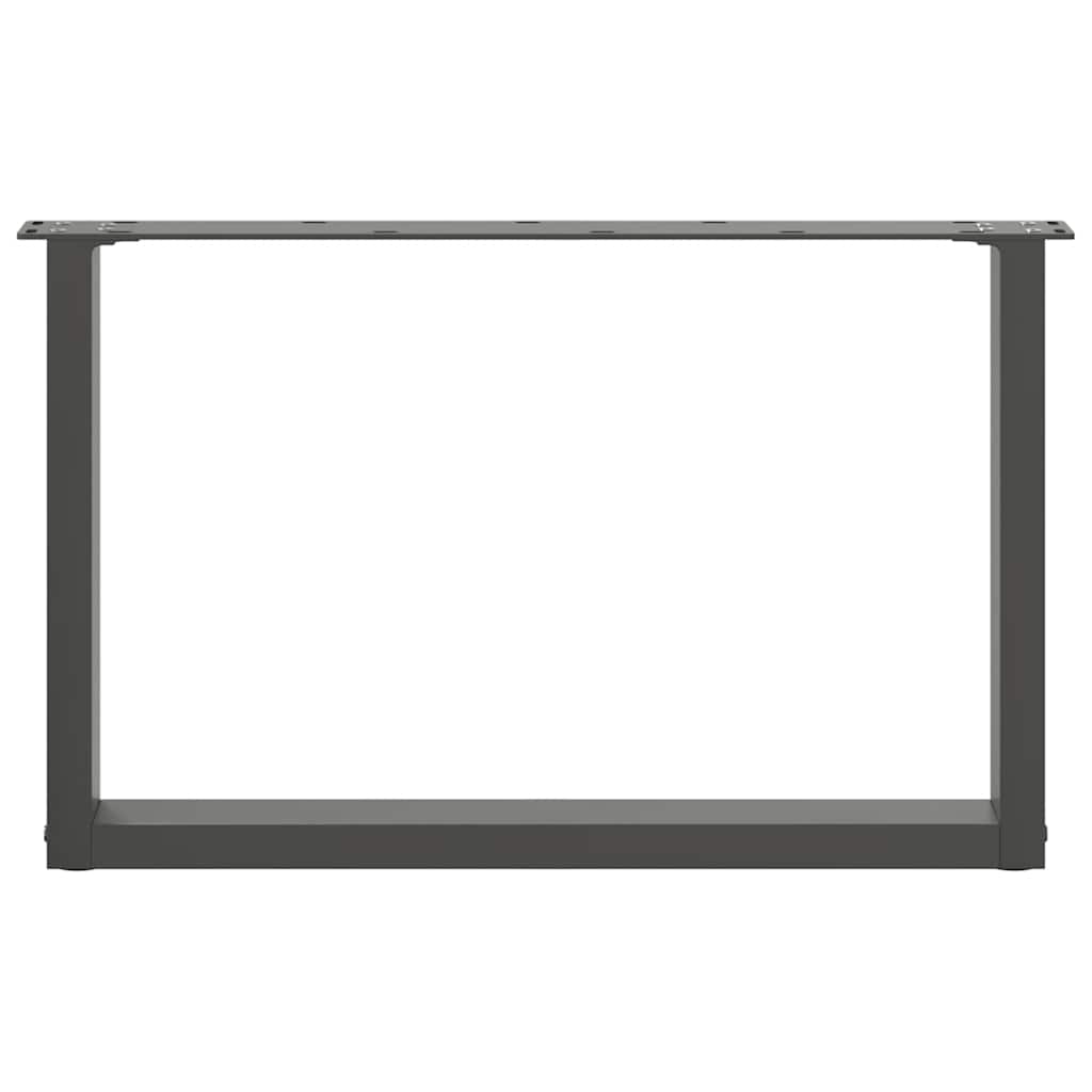 Pieds de table basse en U, 2 pièces, anthracite, 70 x (42-43) cm, acier