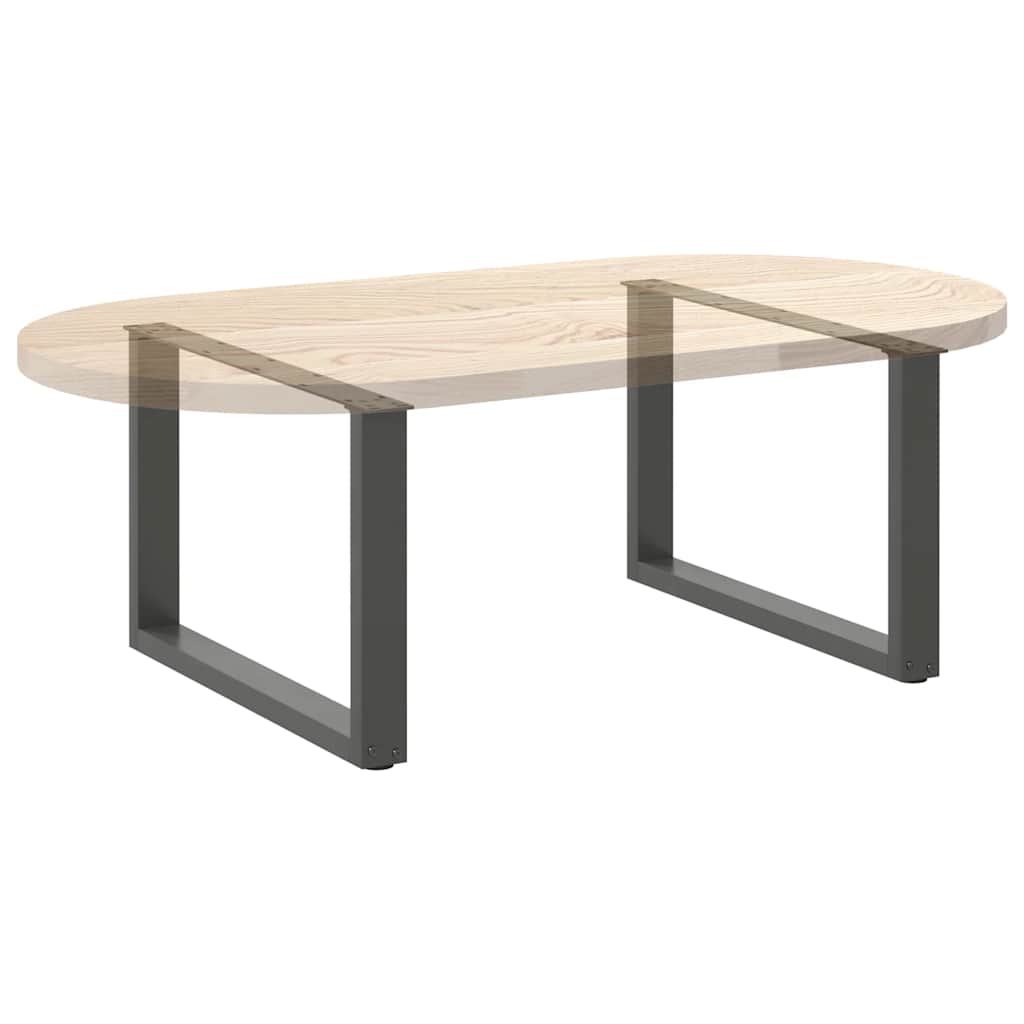 Pieds de table basse en U, 2 pièces, anthracite, 70 x (42-43) cm, acier