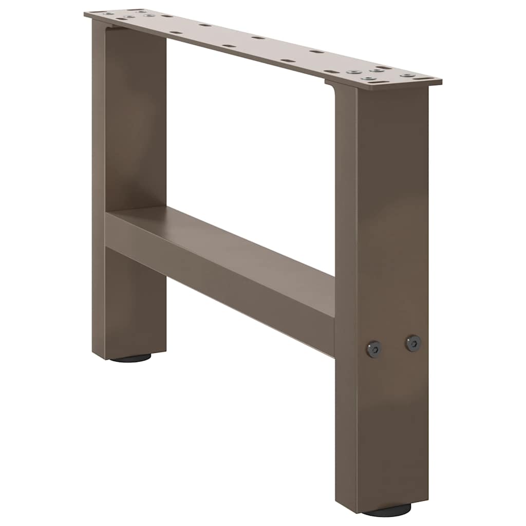 Pieds de table basse en acier naturel, 2 pièces, 50 x (30-31) cm