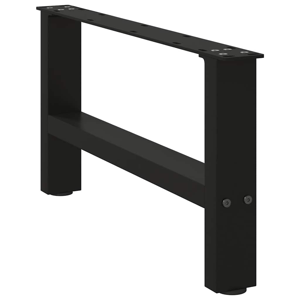 Pieds de table basse noirs, 2 pièces, 70 x (30-31) cm, acier