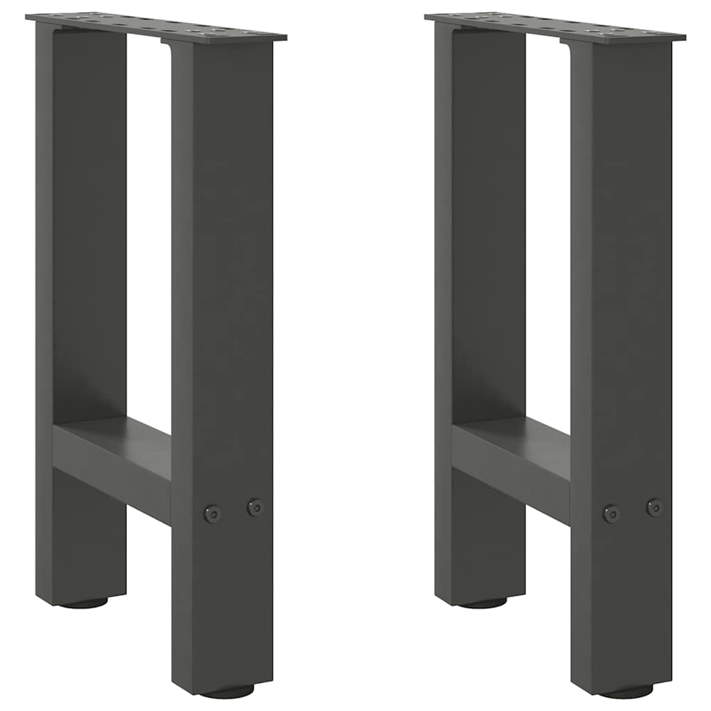 Pieds de table basse anthracite 2 pièces 38x(42-43) cm acier
