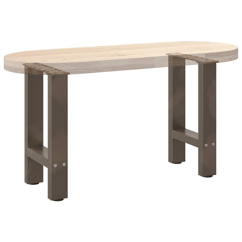 Pieds de table basse en acier naturel, 2 pièces, 38 x (42-43) cm