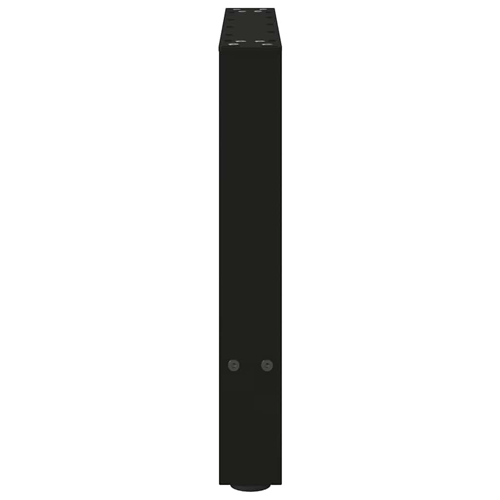 Pieds de table basse noirs, 2 pièces, 50 x (42-43) cm, acier