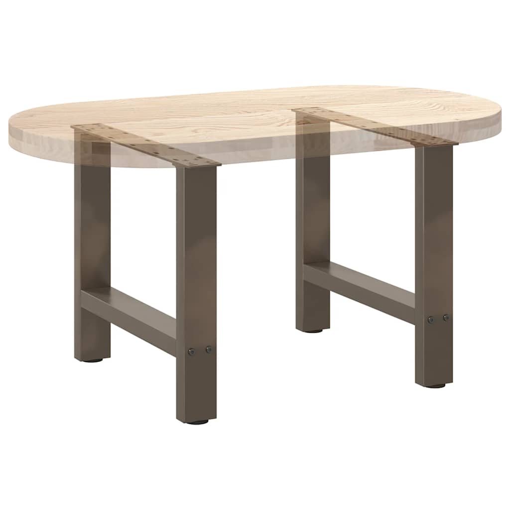 Pieds de table basse en acier naturel, 2 pièces, 50 x (42-43) cm