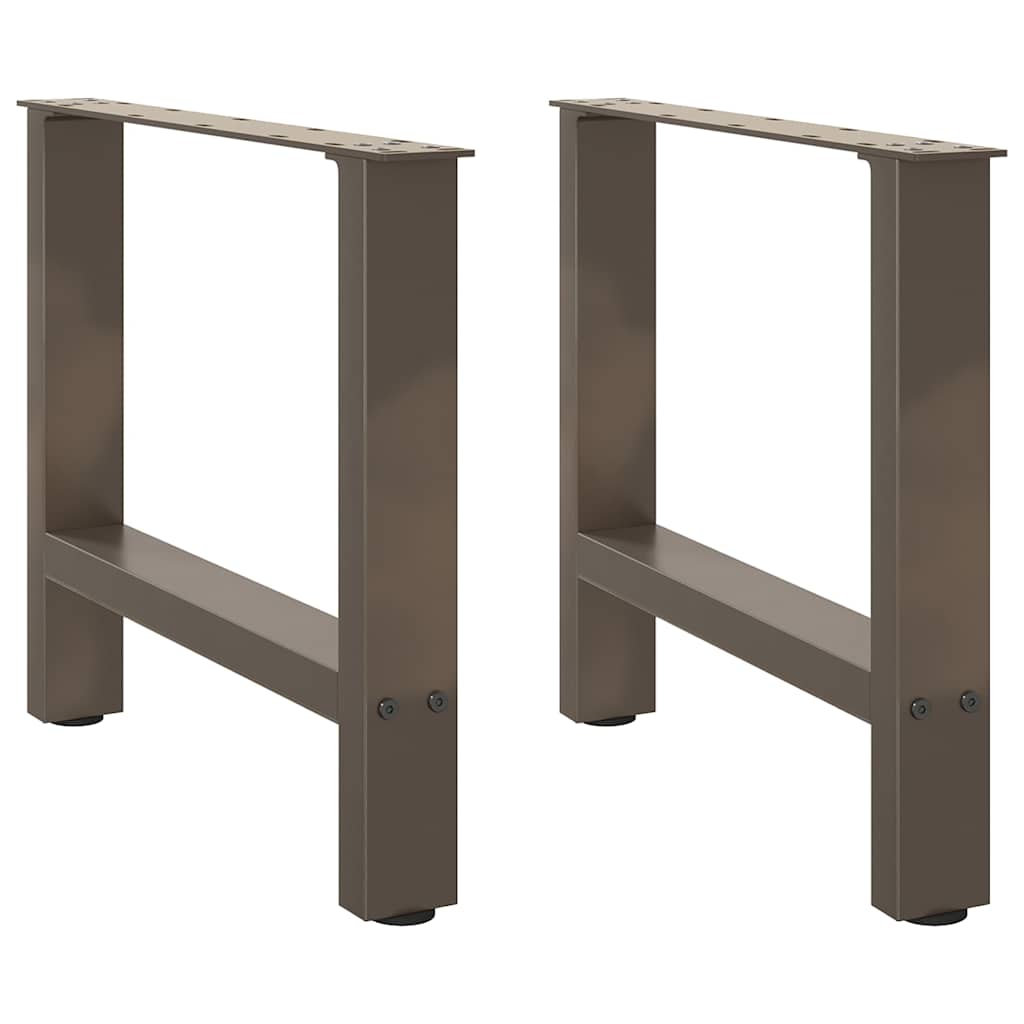 Pieds de table basse en acier naturel, 2 pièces, 60 x (42-43) cm