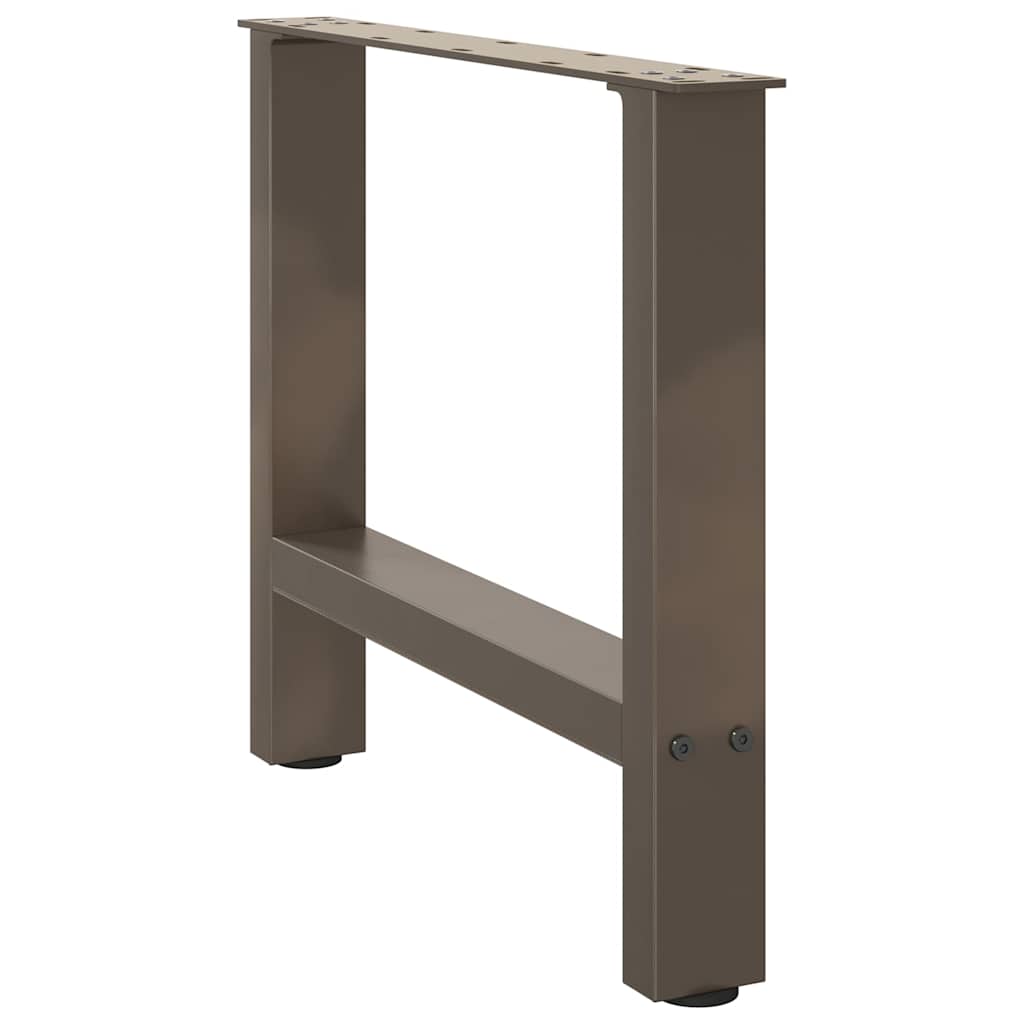 Pieds de table basse en acier naturel, 2 pièces, 60 x (42-43) cm
