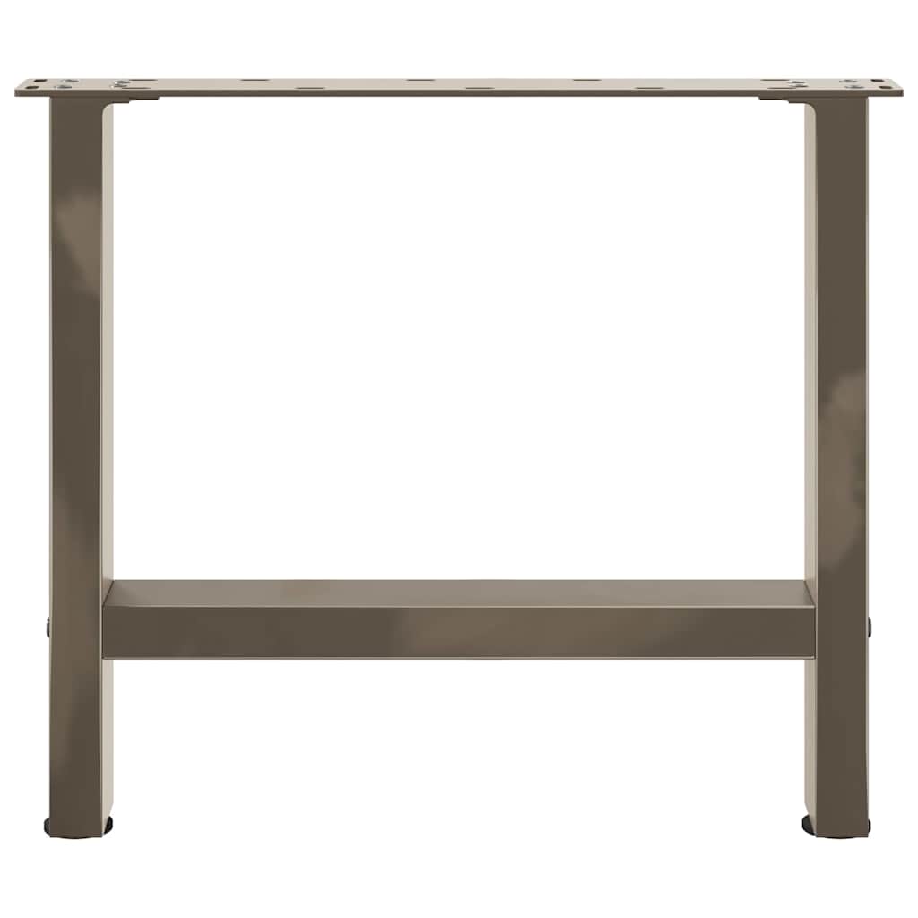 Pieds de table basse en acier naturel, 2 pièces, 60 x (42-43) cm