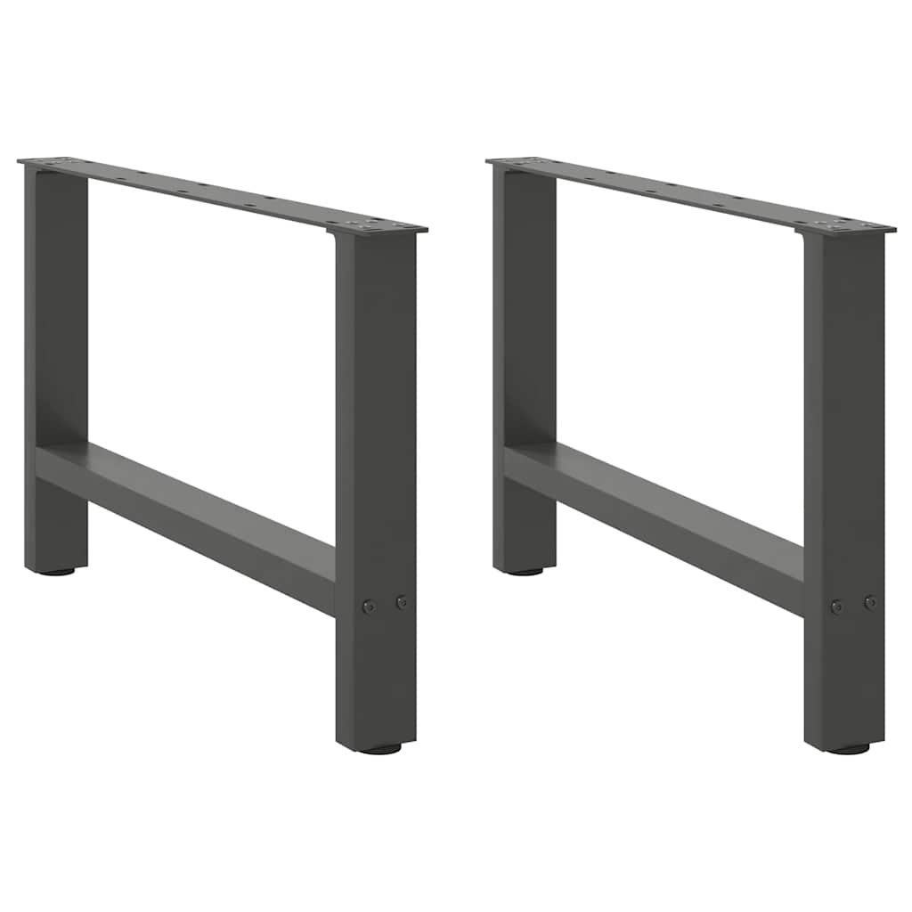 Pieds de table basse anthracite 2 pièces 70x(42-43) cm acier