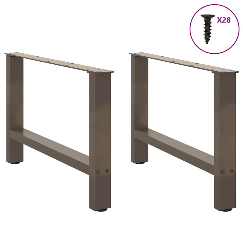 Pieds de table basse en acier naturel, 2 pièces, 70 x (42-43) cm