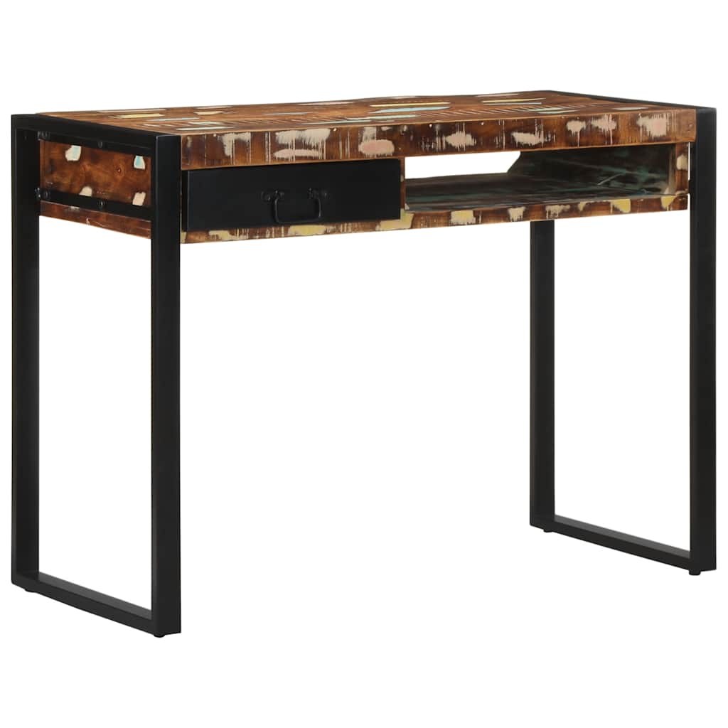 Bureau multicolore 100x50x75 cm bois massif bois de récupération