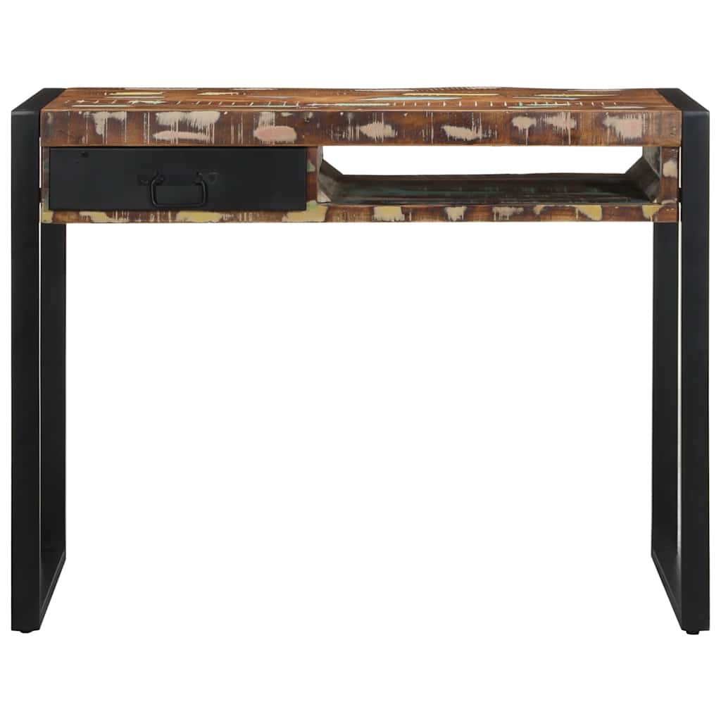Bureau multicolore 100x50x75 cm bois massif bois de récupération