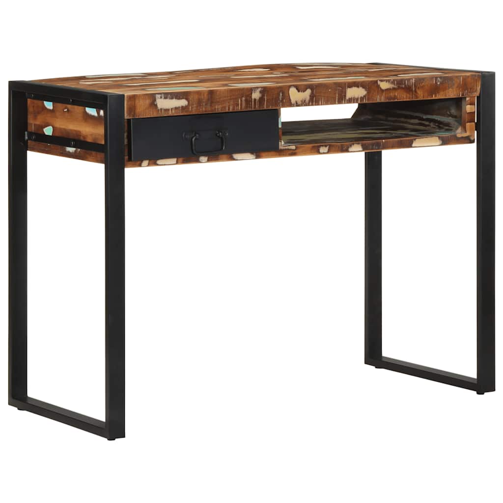 Bureau multicolore 100x50x75 cm bois massif bois de récupération