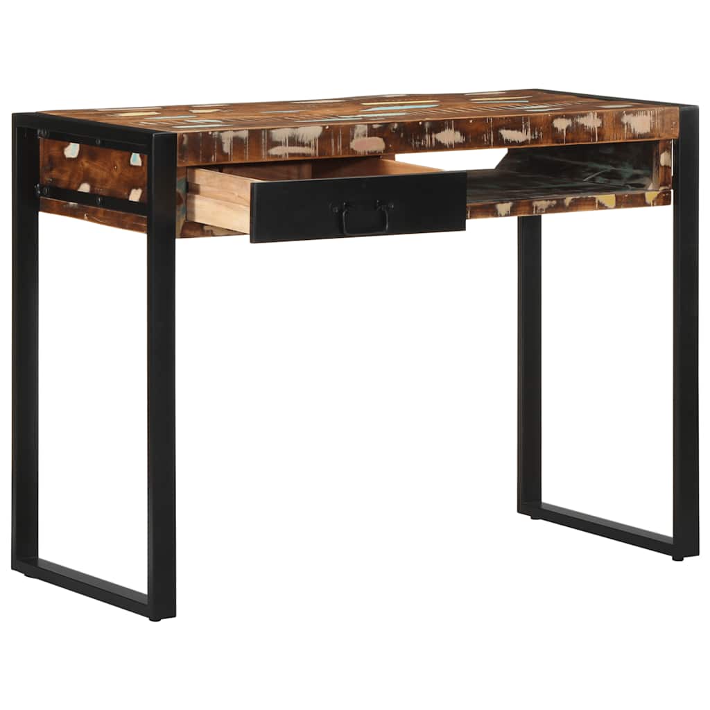 Bureau multicolore 100x50x75 cm bois massif bois de récupération
